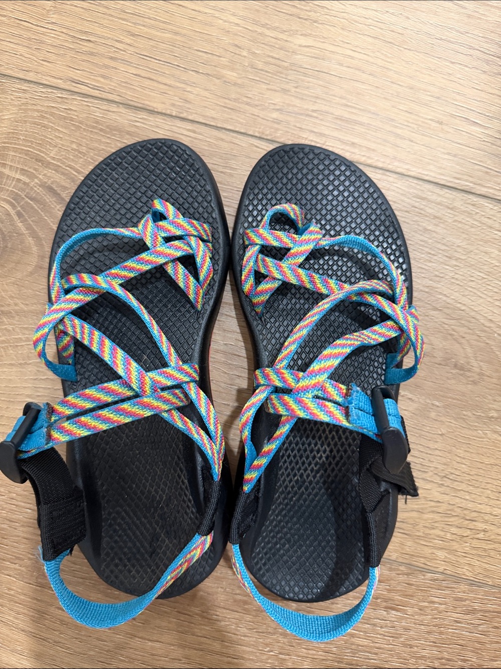 Chaco Women's Rainbow Strap Sport Sandals - Black Footbed